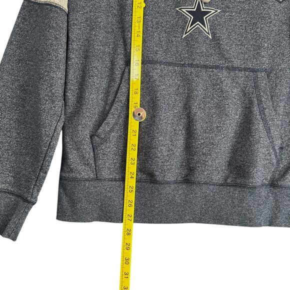 Dallas Cowboys Authentic Blue Logo Kangaroo Pocket Drawstring Hoodie Medium - Picture 4 of 5